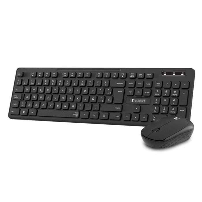SUBBLIM SUBKBC-CSSW10 Combo Teclado y Ratón Inalámbricos 2.4G Business Silencioso QWERTY Español Delgado Resistente Salpicaduras Negro 0 SUBBLIM SUBKBC-CSSW10 Combo Teclado y Ratón Inalámbricos 2.4G Business Silencioso QWERTY Español Delgado Resistente Salpicaduras Negro 0