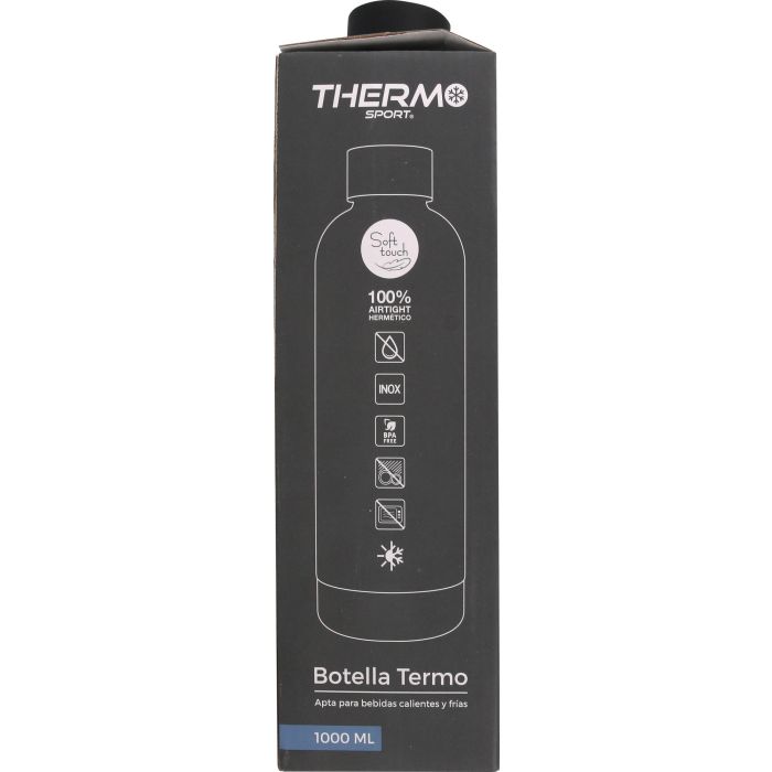 Botella Termo Soft Touch 1L Negra Thermosport (6 Unidades) 8 Botella Termo Soft Touch 1L Negra Thermosport (6 Unidades) 8