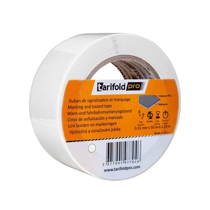 Cinta Adhesiva Tarifold Para Marcaje Y Señalizacion De Suelo 33 Mt X 50 mm Color Blanco 1