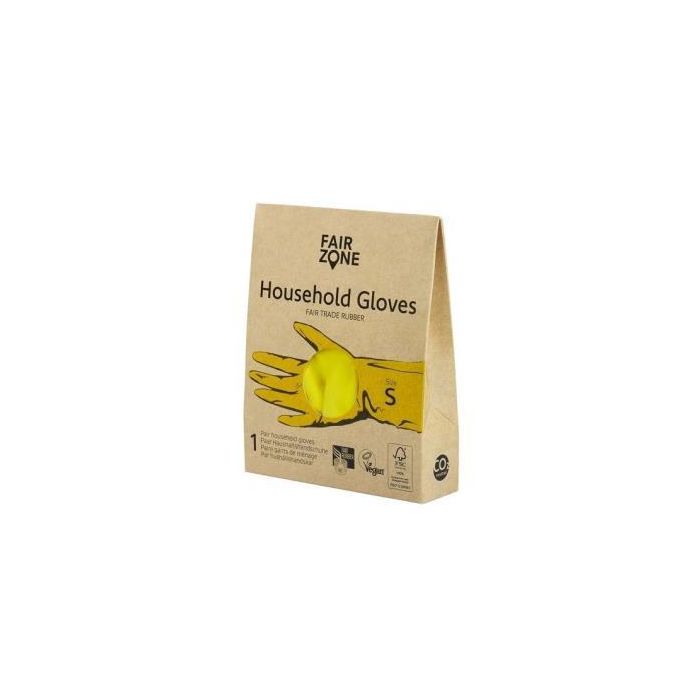 FAIR SQUARED Guantes de Látex 100% Natural para Hogar Talla S, Certificados, Veganos y de Comercio Justo