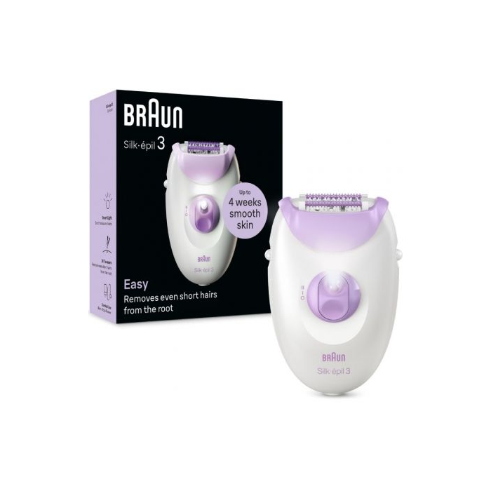 Braun SE3-000 Depiladora Eléctrica Silk-épil 3 / Series 3 con 20 Pinzas MicroGrip, Luz Integrada y Cabezal de Masaje, Modelo SE3-000 Braun SE3-000 Depiladora Eléctrica Silk-épil 3 / Series 3 con 20 Pinzas MicroGrip, Luz Integrada y Cabezal de Masaje, Modelo SE3-000