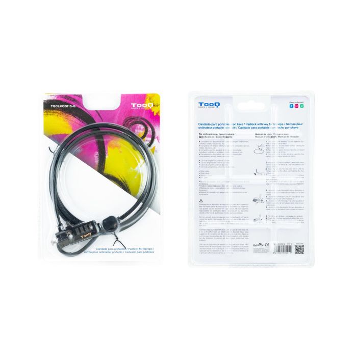 TooQ TQCLKC0015-G cable antirrobo 1,5 m 8 TooQ TQCLKC0015-G cable antirrobo 1,5 m 8