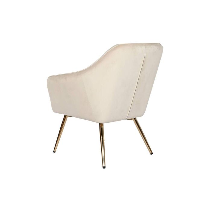 Butaca DKD Home Decor Crema Dorado Metal 74 x 74 x 90 cm 2
