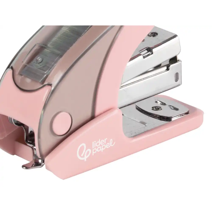 Liderpapel Grapadora Micro Rosa con Regalo de 1000 Grapas 24/6 26/6 Capacidad 20 Hojas Ahorro de Fuerza 2