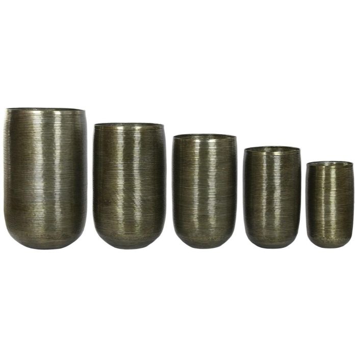 Macetero Home ESPRIT Cobre Aluminio Moderno 50 x 50 x 89 cm 51,5 x 51,5 x 91 cm (5 Unidades) 1