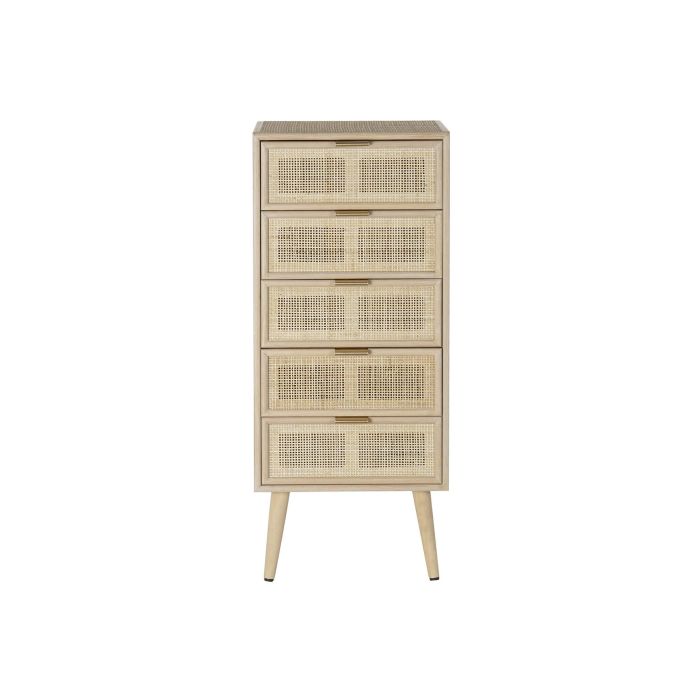 DKD Home Decor Cajonera Scandi Natural Dorado 5 Cajones 100.5 x 42 x 36.5 cm Paulownia/MDF 4