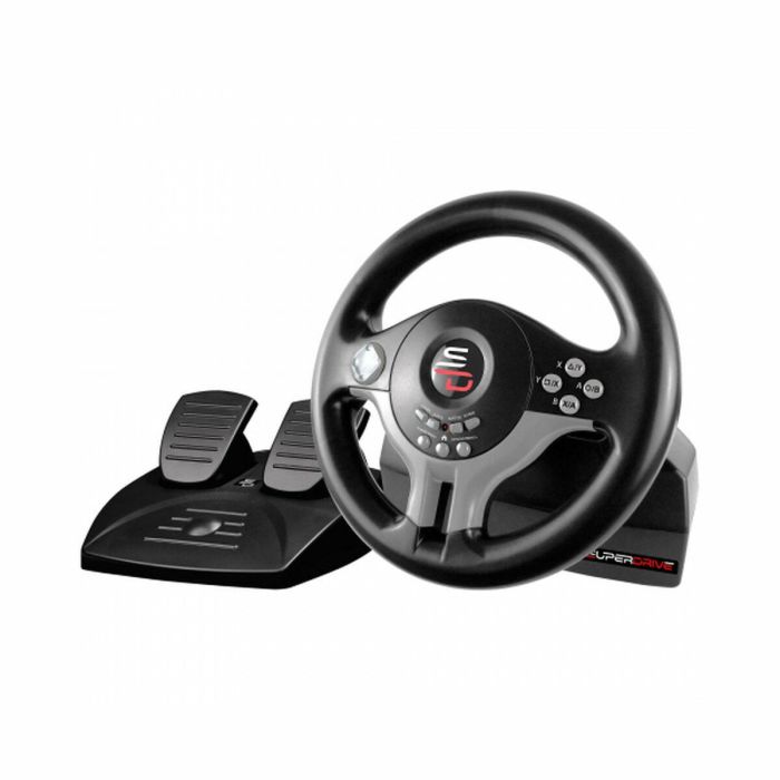 Subsonic Volante de Conducción Universal Cableado con Pedales y Paletas 180° Compatible Switch, PS4, Xbox One, PC
