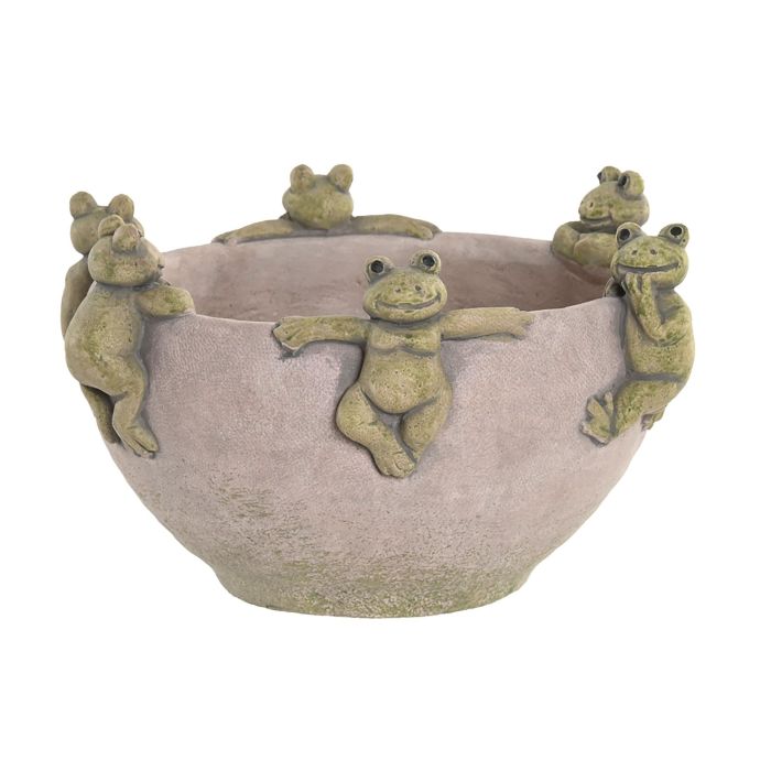 DKD Home Decor Centro Mesa Shabby Cemento Gris Verde con Ranas 23x23x14 cm (4 Unidades) DKD Home Decor Centro Mesa Shabby Cemento Gris Verde con Ranas 23x23x14 cm (4 Unidades)
