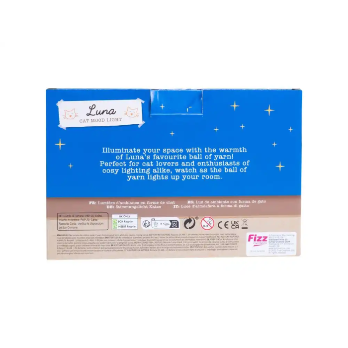Wondee Lampara Luna The Cat, Luz de Ambiente Acogedora con Forma de Ovillo de Lana, 15.5 x 10 x 11.5 cm 5