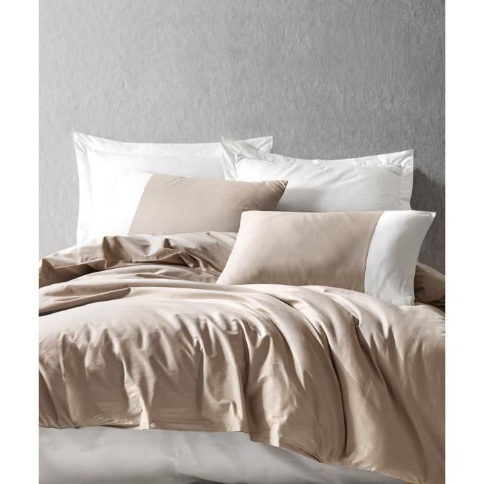 Juego de cama - 1 funda nórdica 220x240 cm + 2 fundas de almohada 60x60 cm - 100% algodón - Visón 3 Juego de cama - 1 funda nórdica 220x240 cm + 2 fundas de almohada 60x60 cm - 100% algodón - Visón 3