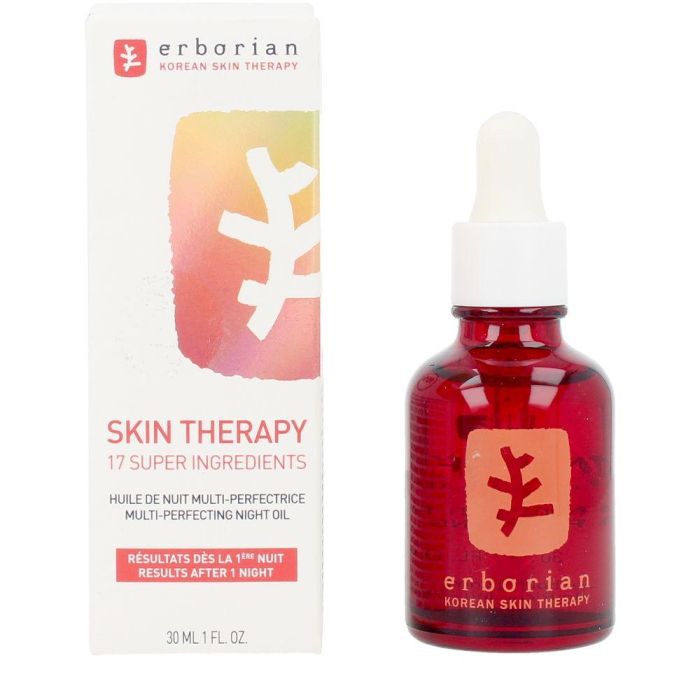Erborian SKIN THERAPY Aceite Facial Perfeccionador Noche 30 ml - Transforma tu piel mientras duermes con 17 extractos botánicos para hidratación intensa y reducción de fatiga. 1