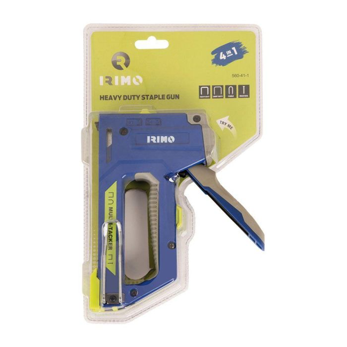 Irimo Grapadora 560-41lp-1 4 en 1 con Grapas: Compatible con Grapas Heavy Duty, Ligeras, para Cables y Clavos Tipo 18