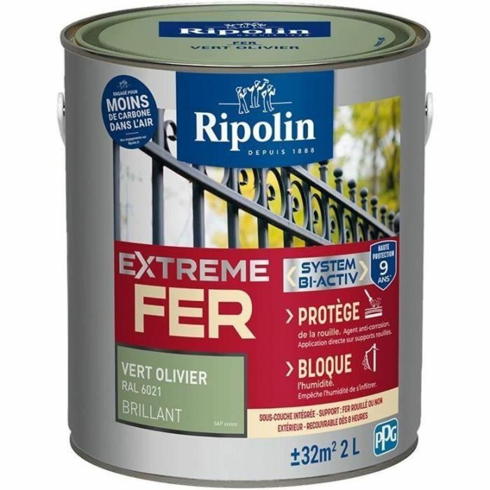 Ripolin PPG396707 Pintura para hierro verde oliva brillante 2 L