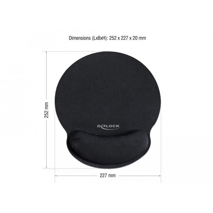 DELOCK Mauspad mit Handballenauflage rund schwarz 1 DELOCK Mauspad mit Handballenauflage rund schwarz 1