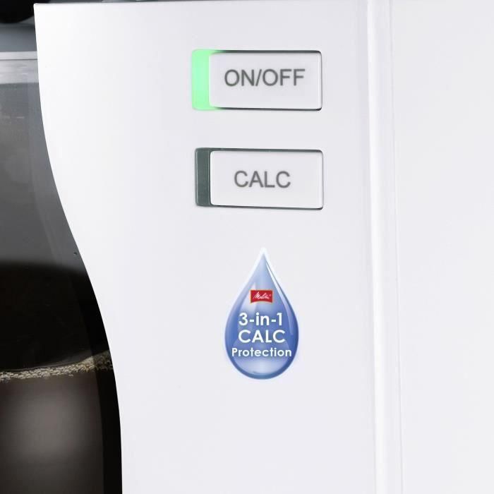 Melitta 1025-05 Cafetera de Filtro Look V Perfección Blanca, 10 Tazas (1.25L), AromaSelector, Acero Inoxidable 2