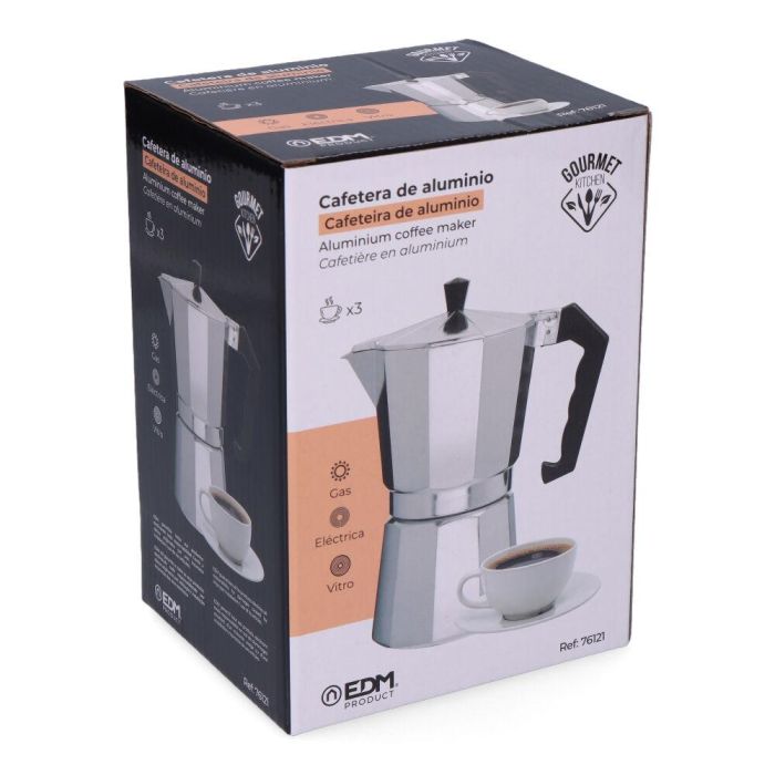 Cafetera de aluminio de 3 tazas gourmet kitchen 1