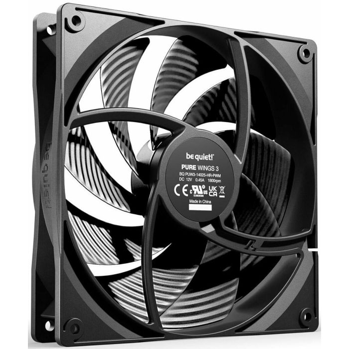 be quiet! Ventilador de Carcasa de Ordenador Pure Wings 3 140mm Negro 1200 RPM, Rodamiento Rifle, 3 pines, 21.9dB, 57.4 cfm 5