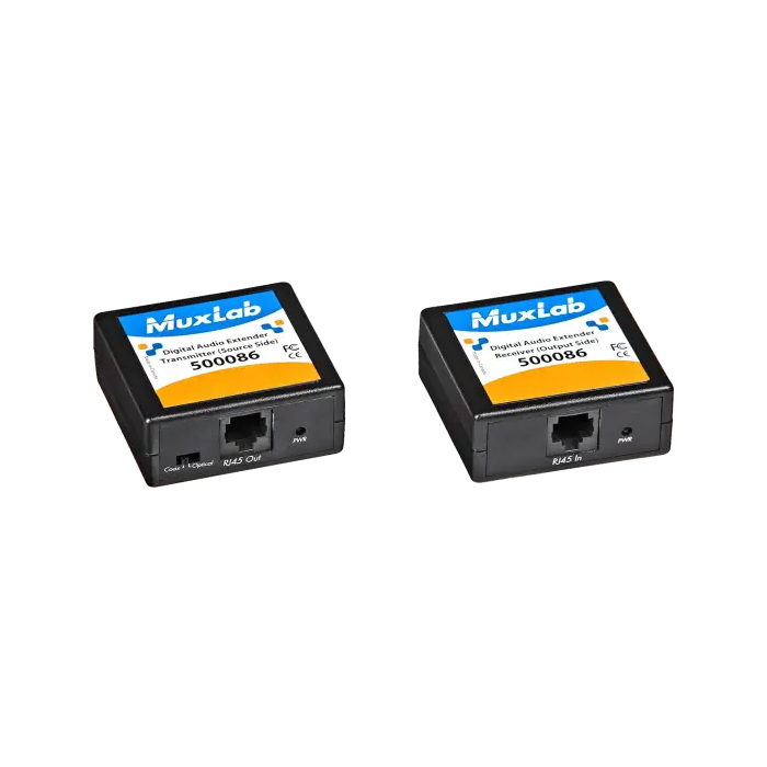 MUXLAB Kit Transmisor-Receptor de Audio Digital (Cat.5) Extensión de Señal hasta 150m 1