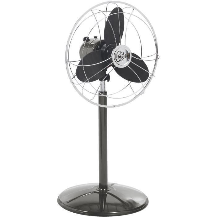 Saguaro- fan de pie Ø40cm 40W Retro Indus antracita y cromo