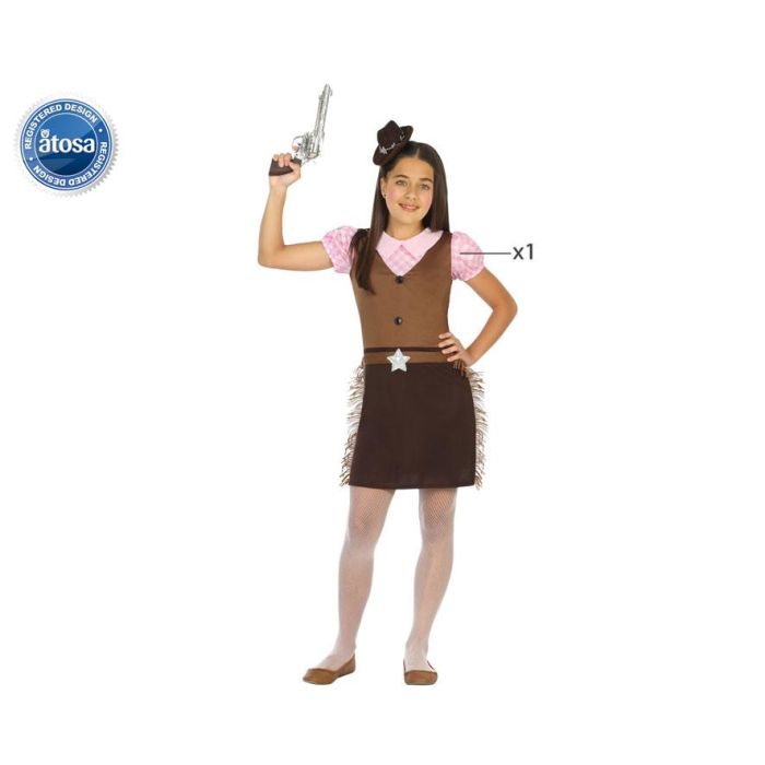Disfraz Vaquera Niña Infantil Vestido Lejano Oeste 7-9 Años - Polyester Disfraz Vaquera Niña Infantil Vestido Lejano Oeste 7-9 Años - Polyester