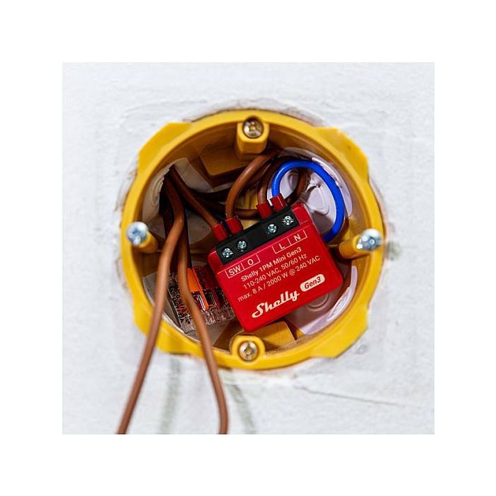 Shelly Módulo switch Mini 1PM Gen3 Wi-Fi BT 2 Shelly Módulo switch Mini 1PM Gen3 Wi-Fi BT 2