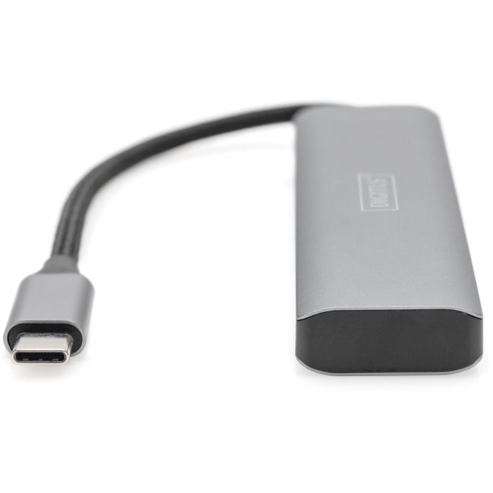 DIGITUS USB-C-Hub 4-Port 3.1->4xC3.1 integr. Kabel silber 4 DIGITUS USB-C-Hub 4-Port 3.1->4xC3.1 integr. Kabel silber 4