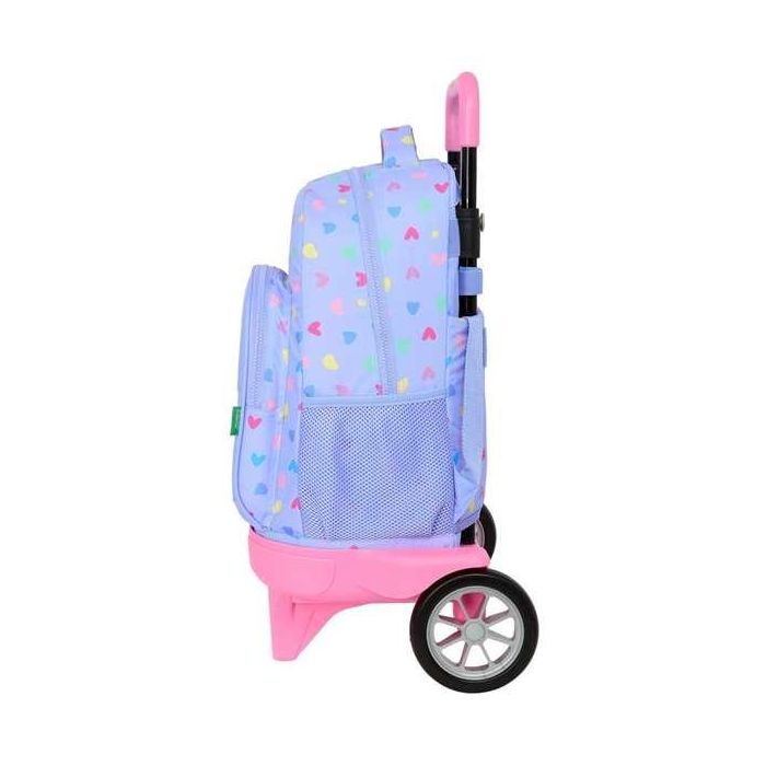 Mochila Escolar con Ruedas Benetton Lila Lila 33 x 45 x 22 cm 2