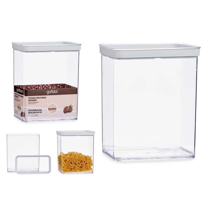 Tarro Plástico Hermético Rectangular Gondol 3,3L - 10.5x23.7x21 cm (6 Unidades) Tarro Plástico Hermético Rectangular Gondol 3,3L - 10.5x23.7x21 cm (6 Unidades)