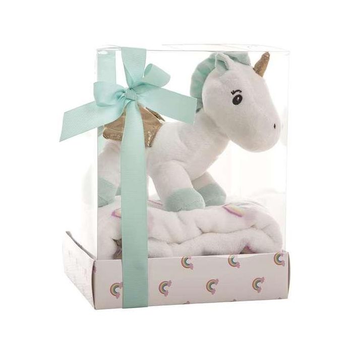 Peluche unicornio 26 cm con manta coralina 90x75 cm - modelos surtidos Peluche unicornio 26 cm con manta coralina 90x75 cm - modelos surtidos
