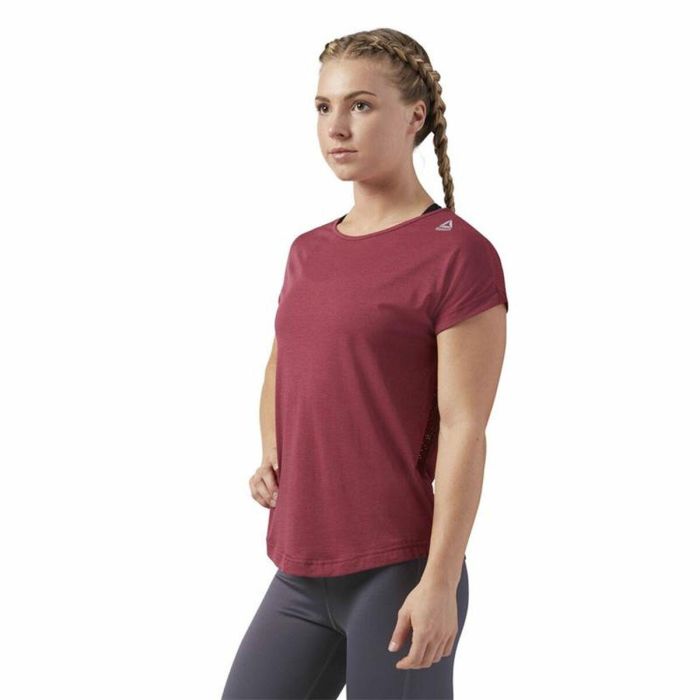 Camiseta de Manga Corta Mujer Reebok Work Mesh Rojo Oscuro 4 Camiseta de Manga Corta Mujer Reebok Work Mesh Rojo Oscuro 4