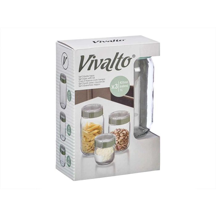 Set 3 Bote Tapa Verde 425 660 1000Ml Vivalto 18X26CM (6 Unidades) 2 Set 3 Bote Tapa Verde 425 660 1000Ml Vivalto 18X26CM (6 Unidades) 2