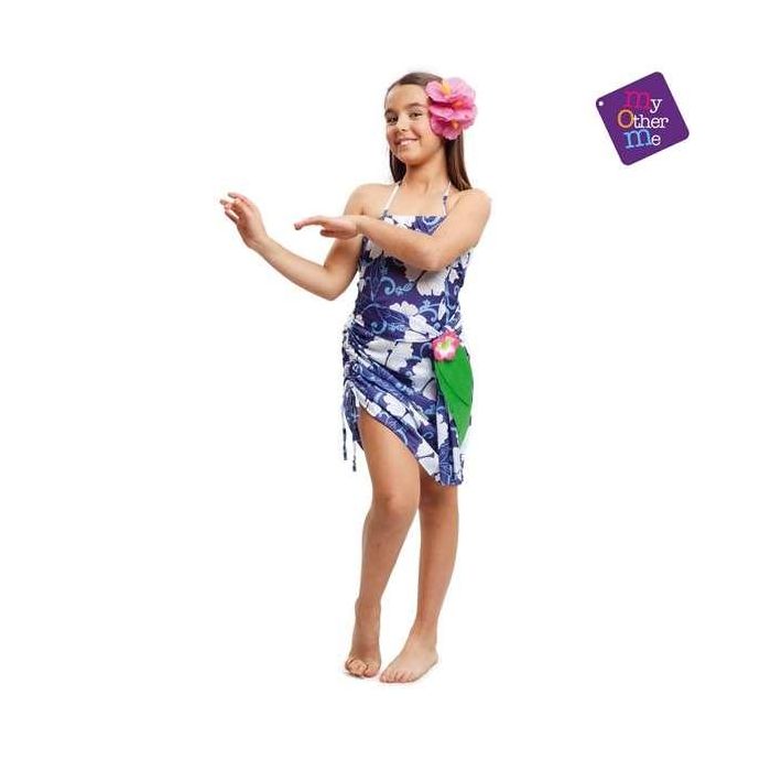 My Other Me Disfraz Princesa Hawaiana Niña 5-6 Años Incluye Vestido, Cinturón y Tocado 1
