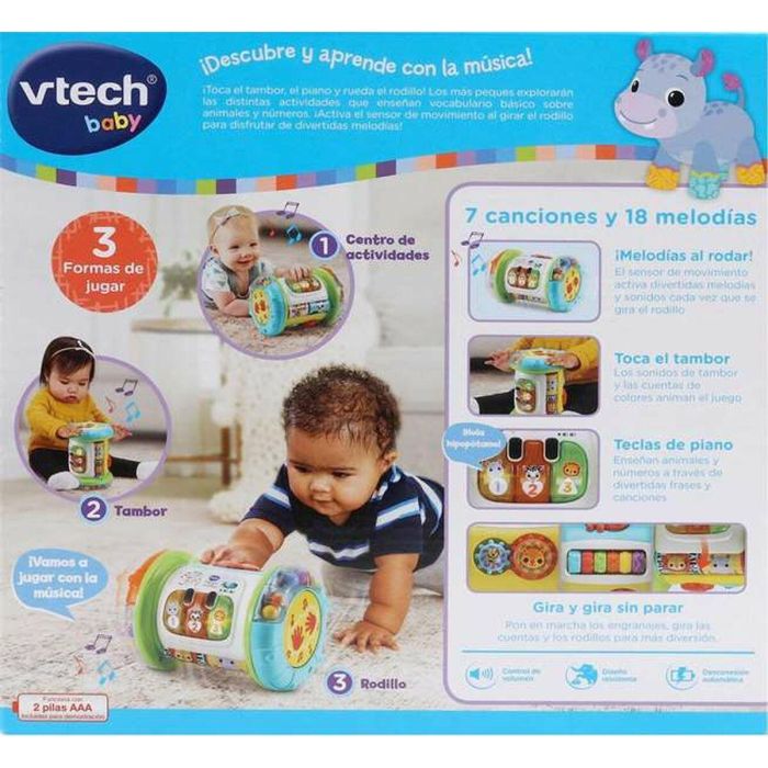 Vtech Rodillo mágico 3 en 1 Multiactividades con 3 botones LED de colores, luces y sonidos para bebés de 6 a 36 meses, 25x15x24,1cm 2 Vtech Rodillo mágico 3 en 1 Multiactividades con 3 botones LED de colores, luces y sonidos para bebés de 6 a 36 meses, 25x15x24,1cm 2