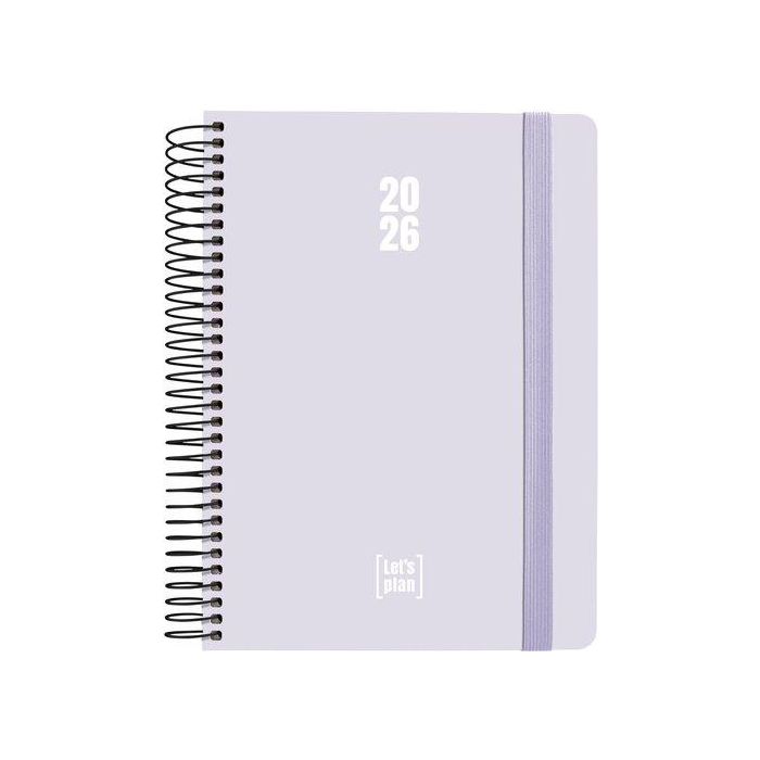 Agenda Anual (2026) Grafoplas Colors Espiral Tapa Extradura Con Goma A5 210X150 D/P Lavanda Soft