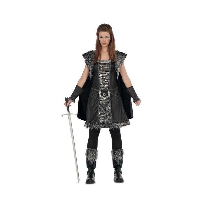 Disfraz guerrera del norte vestido con capa, brazaletes y cubrebotas talla m/l 1 Disfraz guerrera del norte vestido con capa, brazaletes y cubrebotas talla m/l 1