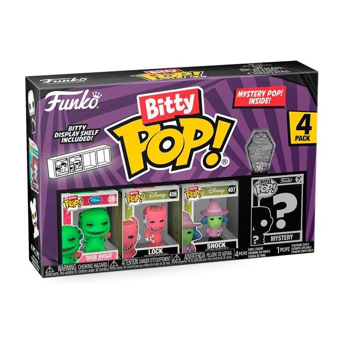 FUNKO Blister 4 figuras Bitty POP Disney Pesadilla Antes de Navidad Oogie Boogie Coleccionable