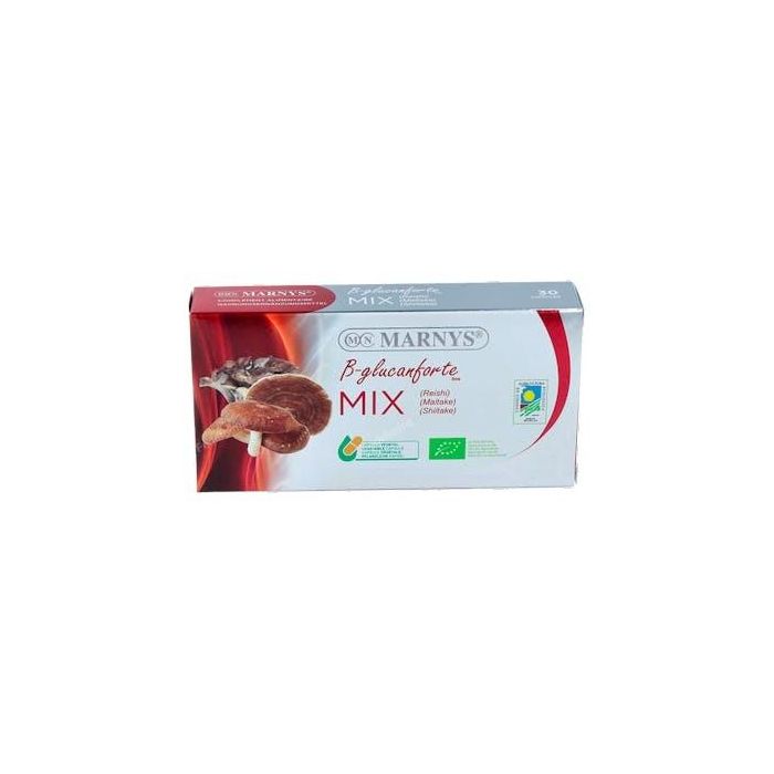 MARNYS Mix Shiitake-Reishi-Maitake, Hongos Ecológicos Estandarizados, 30 Cápsulas