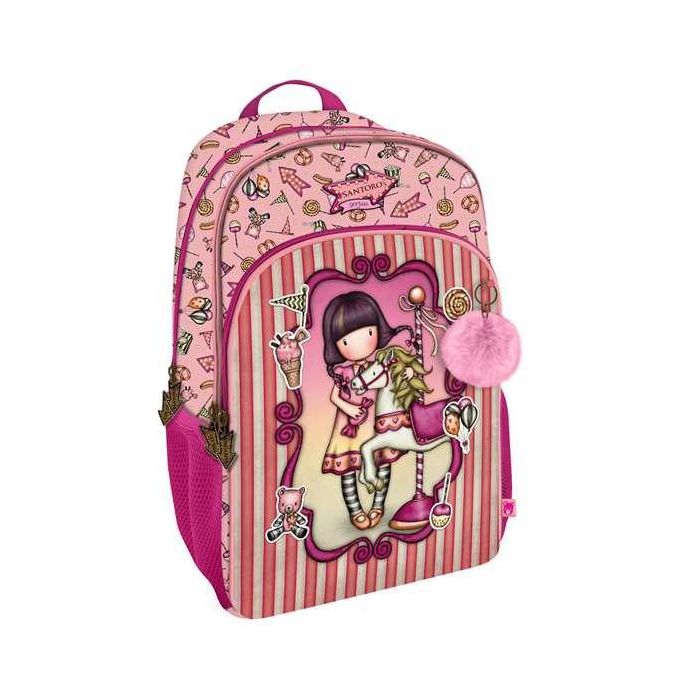 Mochila Escolar Gorjuss Carousel Salmón 29 x 45 x 17 cm Mochila Escolar Gorjuss Carousel Salmón 29 x 45 x 17 cm