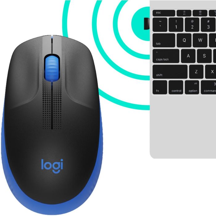 Logitech M190 Ratón Inalámbrico de Tamaño Completo Ergonómico para Manos Grandes, RF, 18 Meses de Batería, Azul 3