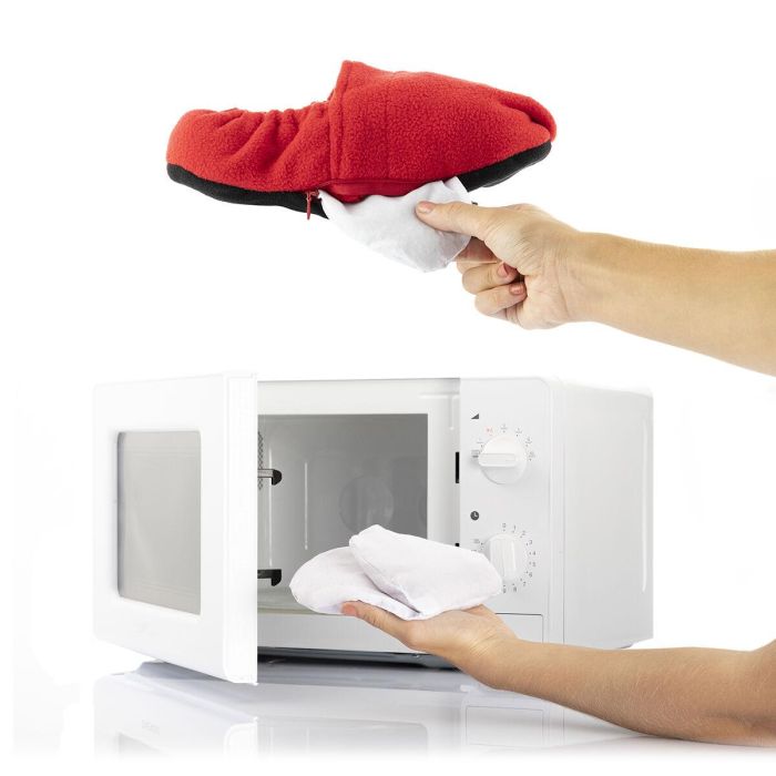 Zapatillas de Casa Calentables en Microondas InnovaGoods Rojo 4 Zapatillas de Casa Calentables en Microondas InnovaGoods Rojo 4