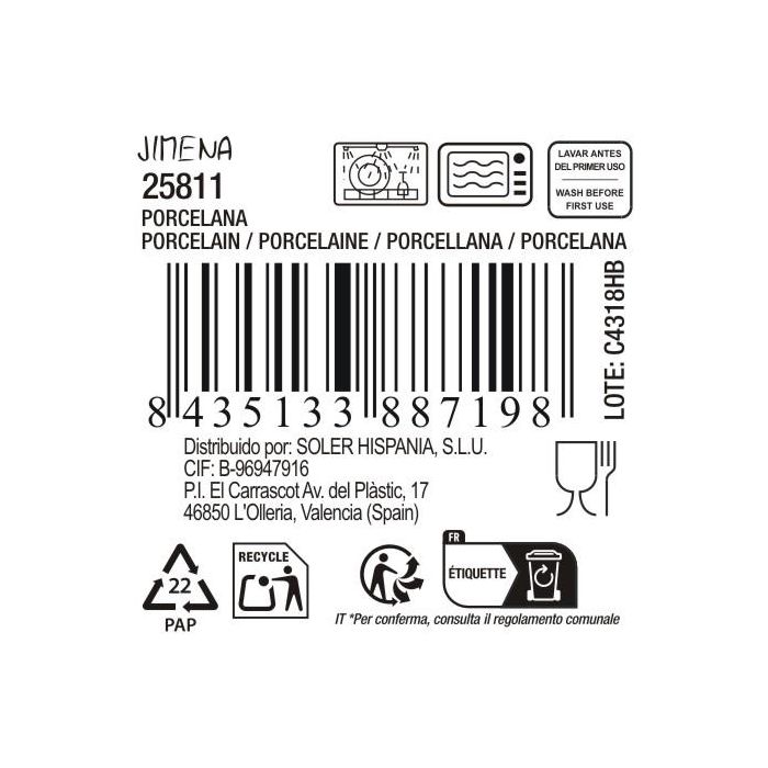 La Mediterranea Bol Triple Jimena 27 x 9.3 x 4.7 cm (24 Unidades) 3