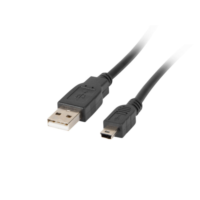 Lanberg Cable USB 2.0 Mini-B Macho, 1.8m, 480 Mb/s, Negro