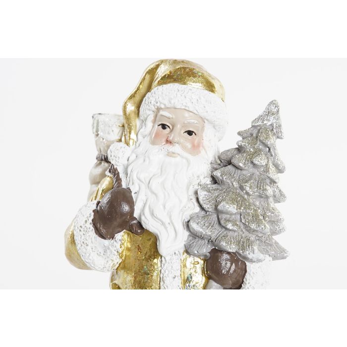 DKD Home Decor Figura Decorativa de Navidad de Santa Claus Tradicional, de Resina en Colores Dorado y Blanco, 18 cm de Alto (8x8x18 cm) 1 DKD Home Decor Figura Decorativa de Navidad de Santa Claus Tradicional, de Resina en Colores Dorado y Blanco, 18 cm de Alto (8x8x18 cm) 1