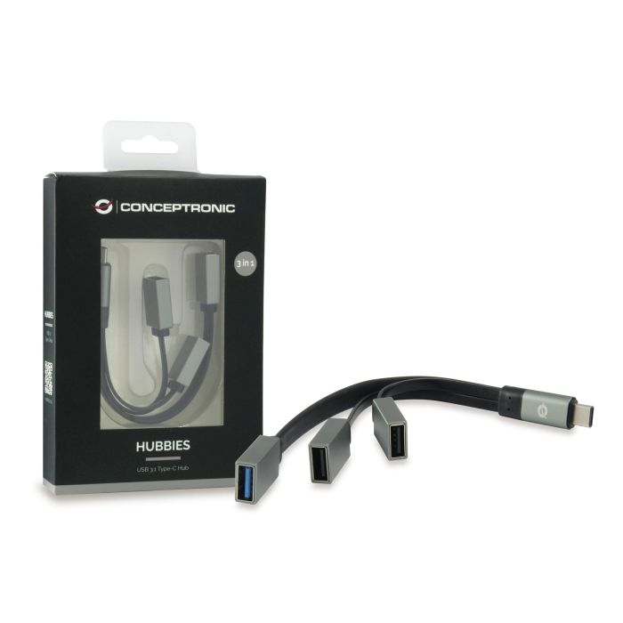 Conceptronic Hub USB Tipo C Hubbies01 - 1 Puerto USB 3.0 y 2 Puertos USB 2.0, Compatible con MacBook, Chromebook Pixel 1 Conceptronic Hub USB Tipo C Hubbies01 - 1 Puerto USB 3.0 y 2 Puertos USB 2.0, Compatible con MacBook, Chromebook Pixel 1