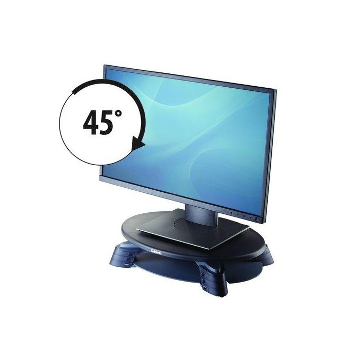 Fellowes Soporte para Monitor TFT Ajustable en Altura y Rotatorio 45° con Bandeja para Papeles, para Monitores de hasta 14 kg