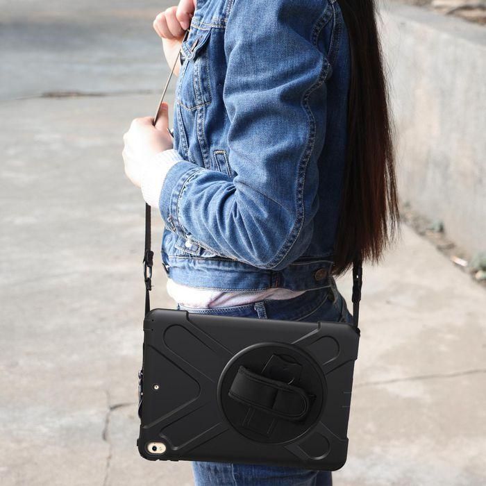 eSTUFF Funda Defender AUSTIN para iPad Pro 10.5/Air 10.5, Negra, Antigolpes, con Soporte 360 y Correa 7