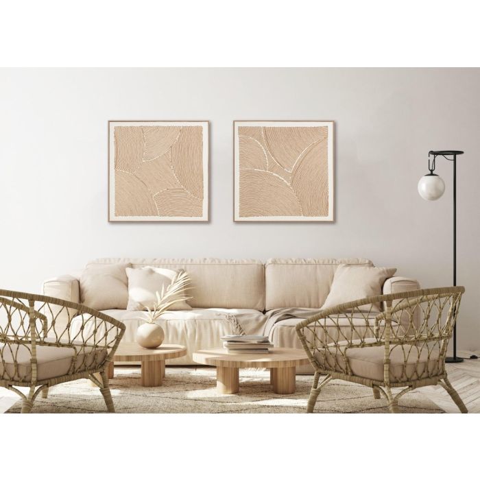 Cuadro Scandi DKD Home Decor Natural Blanco 3.8 x 100 x 100 cm (2 Unidades) 3 Cuadro Scandi DKD Home Decor Natural Blanco 3.8 x 100 x 100 cm (2 Unidades) 3