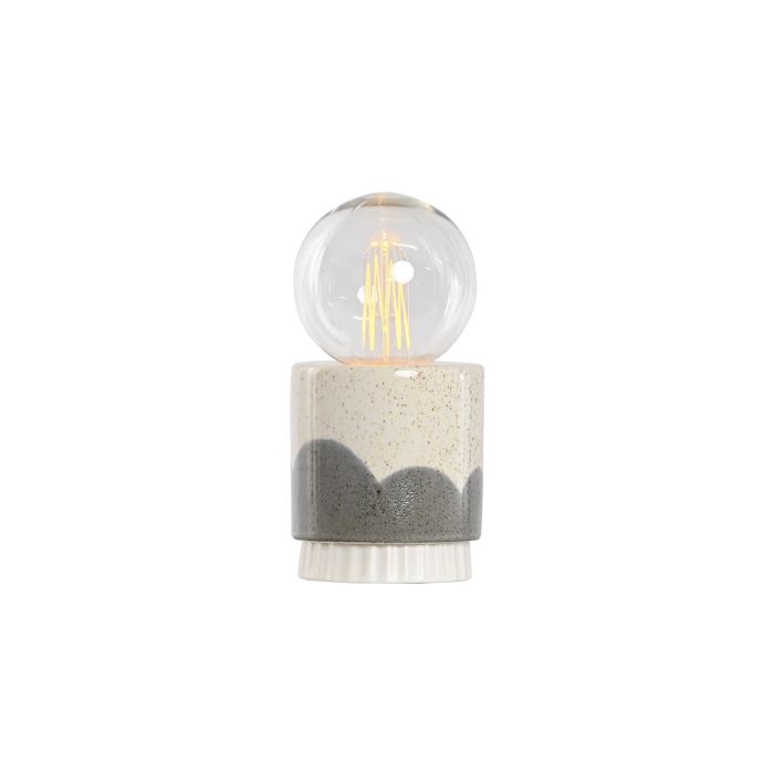 DKD Home Decor Decoración Luminosa Moderna LED Cerámica Blanco y Verde 8.5x8.5x17 cm Pack 4 Unidades
