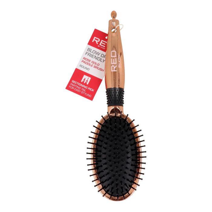 Red Kiss Rose Gold Paddle Brush Round