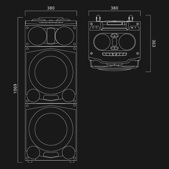 Altavoz Bluetooth Portátil Muse M-1988 DJ Negro 10